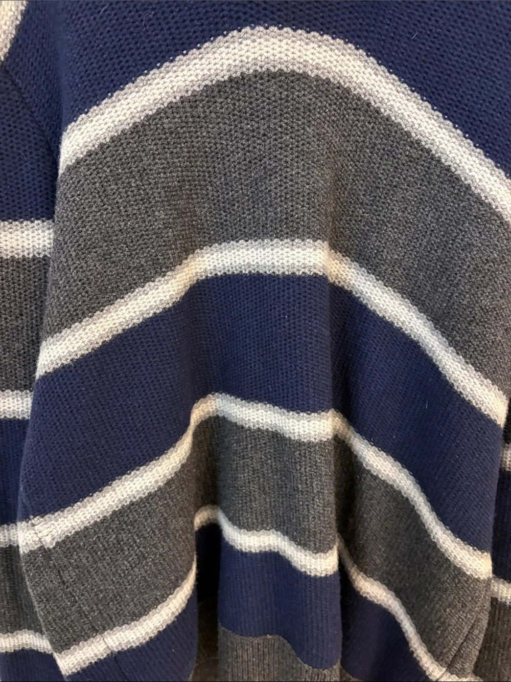Banana Republic Luxury Italian Yarn Shawl Neck Striped Knit Sweater XL TALL